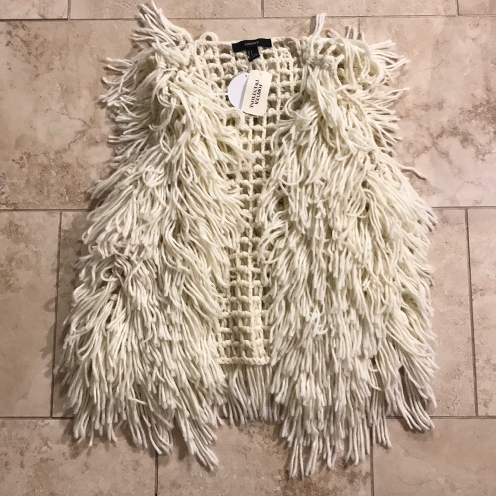 Crochet fringe sweater vest